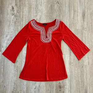 Womens Verve Ami Orange 3/4 Sleeve Blouse - S